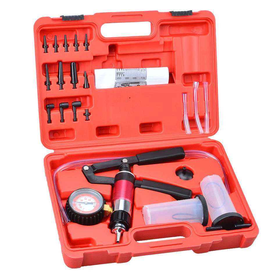 Brake Bleeder Kit - 21PCS มือถือสูญญากาศปืนพกปั๊มชุดทดสอบเบรค Bleeder เลือดออกชุดสําหรับรถจักรยานยนต์รถบรรทุก