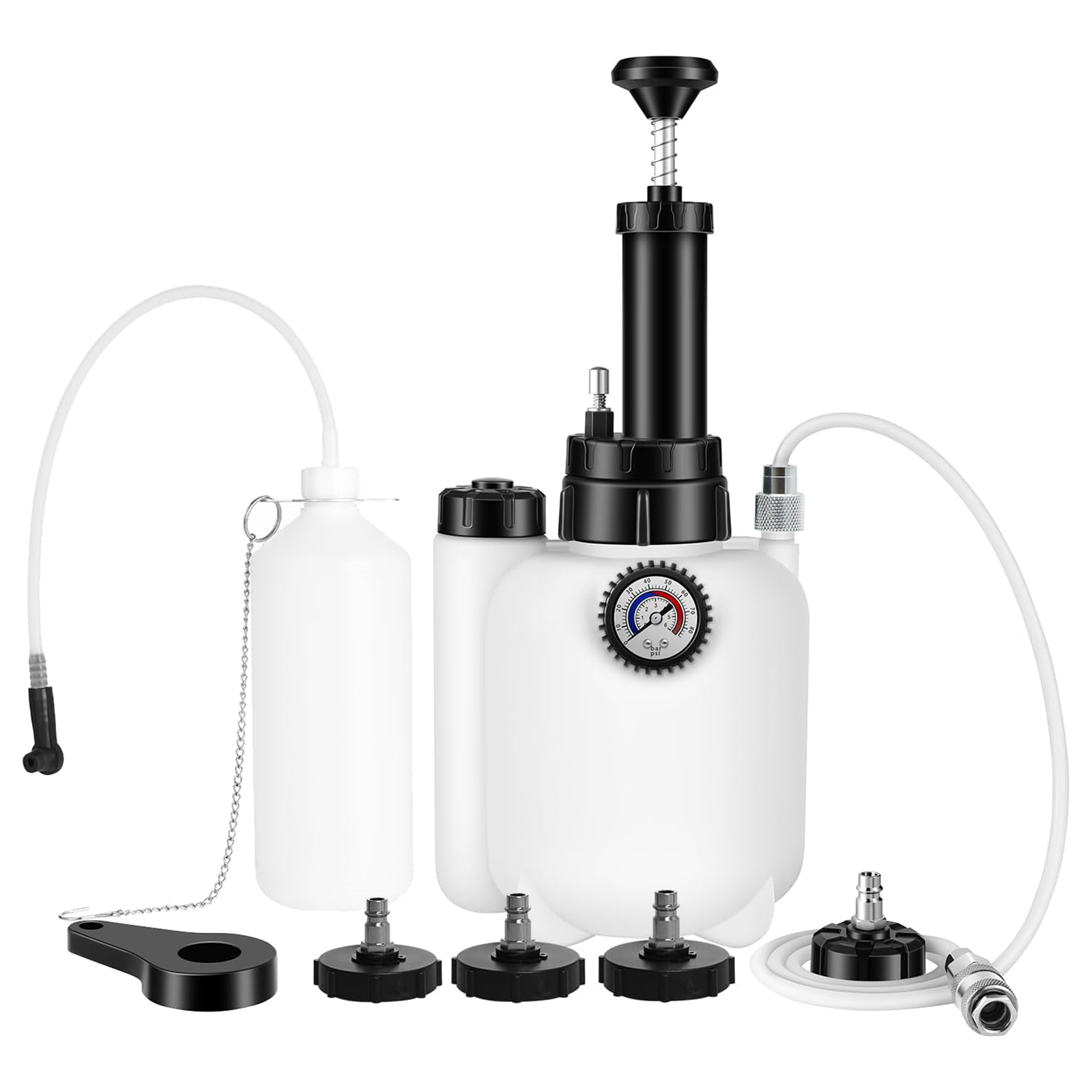 Brake Bleeder Kit - ชุดอุปกรณ์ไล่ลมเบรกแบบสุญญากาศ 3 ลิตร พร้อมปั๊มแรงดันเบรกแบบแมนนวลสำหรับรถยนต์ เครื่องล้างเบรกแบบลมสำหรับยานยนต์